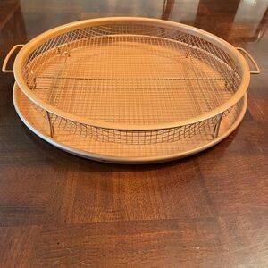 Gotham Steel Round Crisper Air Fryer Oven Cooking Pan Grill Rack